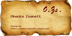 Okenka Zsanett névjegykártya